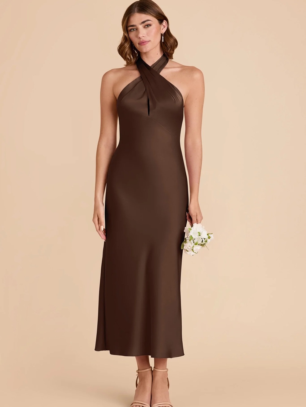 Birdie Grey Monique Dress - Matte Satin Espresso